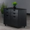 Winsome Halifax Storage Mobile Cabinets, 2 Doors, 4 Drawers, for Home Office, Black view 2