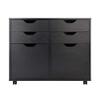 Winsome Halifax Storage Mobile Cabinets, 2 Doors, 4 Drawers, for Home Office, Black view 4