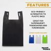DISCOUNT PROMOS Bodega Lightweight Tote Bags Set of 10, Bulk Pack - Reusable, Great for Grocery, Tradeshow, Party favors, Picnic - Black view 3
