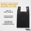DISCOUNT PROMOS Bodega Lightweight Tote Bags Set of 10, Bulk Pack - Reusable, Great for Grocery, Tradeshow, Party favors, Picnic - Black view 4