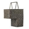 Creative Co-Op Woven Bankuan Rope Stair Basket with Handles, Black view 1