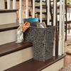 Creative Co-Op Woven Bankuan Rope Stair Basket with Handles, Black view 3