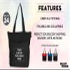 DISCOUNT PROMOS Custom Beach Tote Bag with Mesh Pockets Set of 24, Personalized Bulk Pack - Reusable, Great for Picnic, Camping, Beach, Outdoor Activities - Black view 3