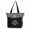 DISCOUNT PROMOS Custom Beach Tote Bag with Mesh Pockets Set of 12, Personalized Bulk Pack - Reusable, Great for Picnic, Camping, Beach, Outdoor Activities - Grey view 1