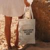 DISCOUNT PROMOS Custom Cotton Canvas Tote Bags Set of 10, Personalized Bulk Pack - Reusable, Great for Shopping, Grocery, Beach, Picnic, Wedding Favors - Natural view 2