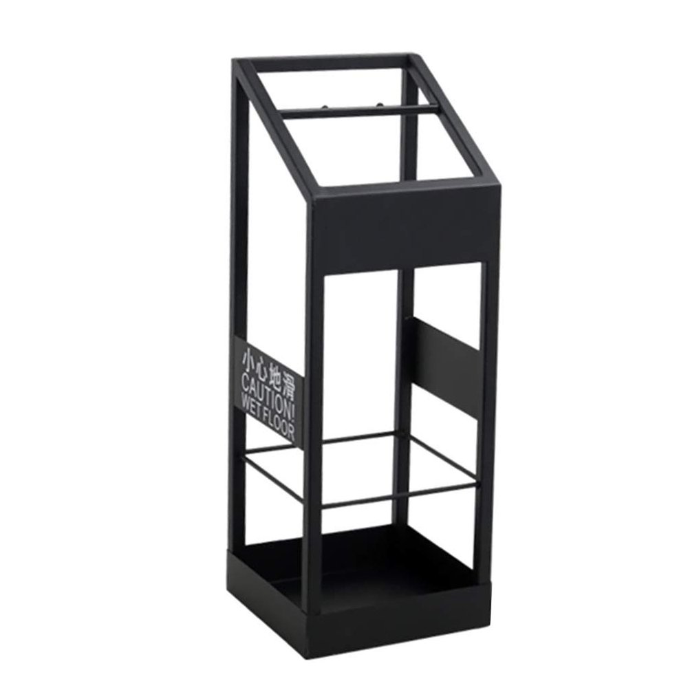 Umbrella Racks AYY Black White Household Commercial Umbrella Stand Umbrella Holder, Free-Standing Metal Umbrella Stand with Hook and Drip Tray, Waterproof and Rustproof, 22x22x60cm (Color : Black)