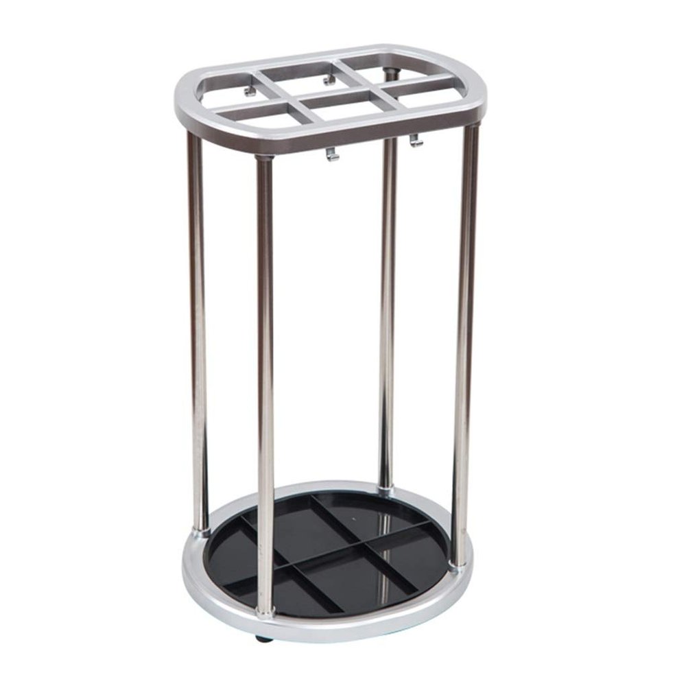 Umbrella Racks Hua Indoor and Outdoor Umbrella Stand, Large Capacity Hotel Shopping Mall Company Entrance Umbrella Storage Rack with Pulleys, 3 Sizes (Size : 6 Holes 4 Hooks)