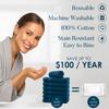 DAN RIVER 12-Pack Premium 100% Cotton Blue Opal Face Towels for Bathroom - Reusable Face Wash Cloths for Showering 12x12 Inches - 550 GSM Super Soft & Absorbent Luxury WashCloths for Body, Spa & Gym view 4