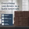 White Classic Luxury Bath Towel Set of 8 Pieces - 100% Turkish Cotton Highly Absorbent Towels for Bathroom, 2 Luxury Bath Towels 700GSM, 2 Hand Towels, 4 Washcloths, Brown view 2