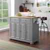 Pemberly Row Traditional Wood Kitchen Island with 2-Drawer in Gray/Natural view 2