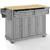 Pemberly Row Traditional Wood Kitchen Island with 2-Drawer in Gray/Natural view 4