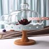 8/10 Inch Cake Stand, Embossed Ceramic Dessert Plate High-level Banquet Fruit Tray Glass Sandwich Dust Cover Sushi Dome Blue/Pink (Color : Blue, Size : 20.520.521CM) view 4