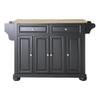 Pemberly Row Traditional Wood Kitchen Island in Black/Natural view 1