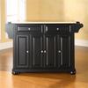 Pemberly Row Traditional Wood Kitchen Island in Black/Natural view 2