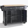Pemberly Row Traditional Wood Kitchen Island in Black/Natural view 3