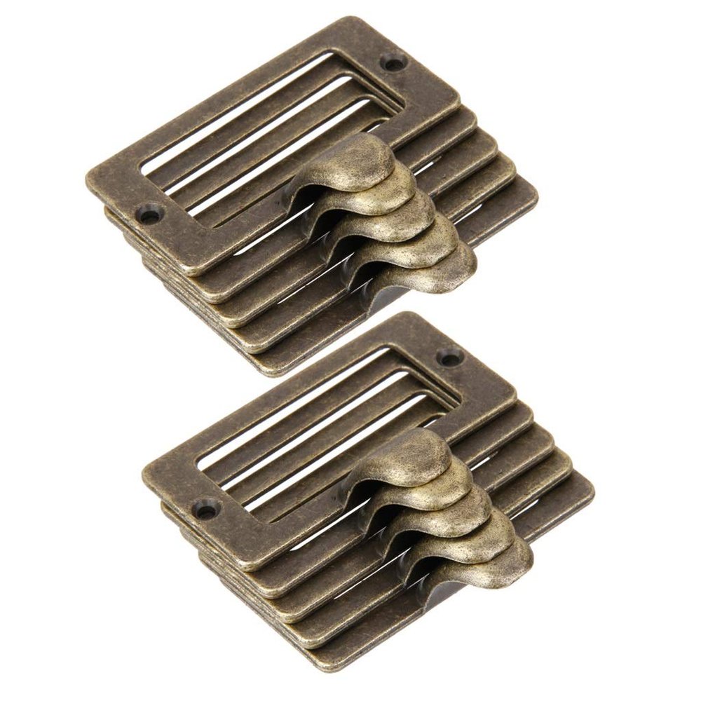 DUO ER 10pcs Antique Door Cabinet Knob Drawer Drawer Card Label Frame Pull Handle L