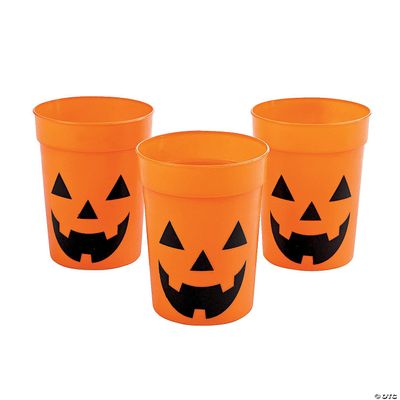 12 Piece(s) Jack-O-Lantern Plastic Cups