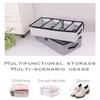 AARAINBOW 2 Packs Foldable Under Bed Shoes Organizer with Lids, Underbed Clothes Storage Container with Divider, UnderBed Storage Bins Box with Clear Window (Gray+Coffee) view 2