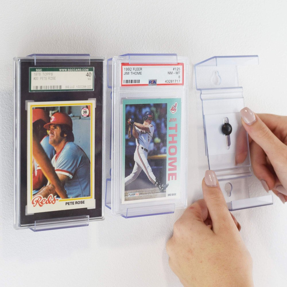 CollectorMount Card Mount 5 Pack, for Graded PSA Trading and Sports Cards, Shelf Stand or Wall Mount Display