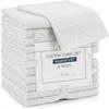 Linteum Textile Supply Premium 13x13 Washcloth (White) 100% Cotton Zero Twist Towels | Absorbent, Quick Dry, Durable for Bathroom, Spa, Gym (12 Pack) view 1