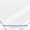 Linteum Textile Supply Premium 13x13 Washcloth (White) 100% Cotton Zero Twist Towels | Absorbent, Quick Dry, Durable for Bathroom, Spa, Gym (12 Pack) view 3