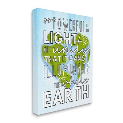 Stupell Industries Light of Unity Phrase Heart Shaped Earth