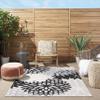 Nourison Home Aloha Indoor/Outdoor Black White 3'6" x 5'6" Area Rug, Tropical, Botanical, Easy Cleaning, Non Shedding, Bed Room, Living Room, Dining Room, Deck, Backyard, Patio (3x5) view 1