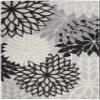 Nourison Home Aloha Indoor/Outdoor Black White 3'6" x 5'6" Area Rug, Tropical, Botanical, Easy Cleaning, Non Shedding, Bed Room, Living Room, Dining Room, Deck, Backyard, Patio (3x5) view 2