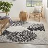 Nourison Home Aloha Indoor/Outdoor Black White 3'6" x 5'6" Area Rug, Tropical, Botanical, Easy Cleaning, Non Shedding, Bed Room, Living Room, Dining Room, Deck, Backyard, Patio (3x5) view 3