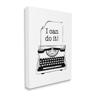 Stupell Industries Vintage Typewriter I Can Inspirational Phrase