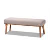 Baxton Studio Grey Fabric Upholstered and Brown Finished Wood Dining Bench view 1
