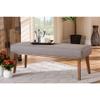 Baxton Studio Grey Fabric Upholstered and Brown Finished Wood Dining Bench view 2