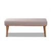 Baxton Studio Grey Fabric Upholstered and Brown Finished Wood Dining Bench view 4