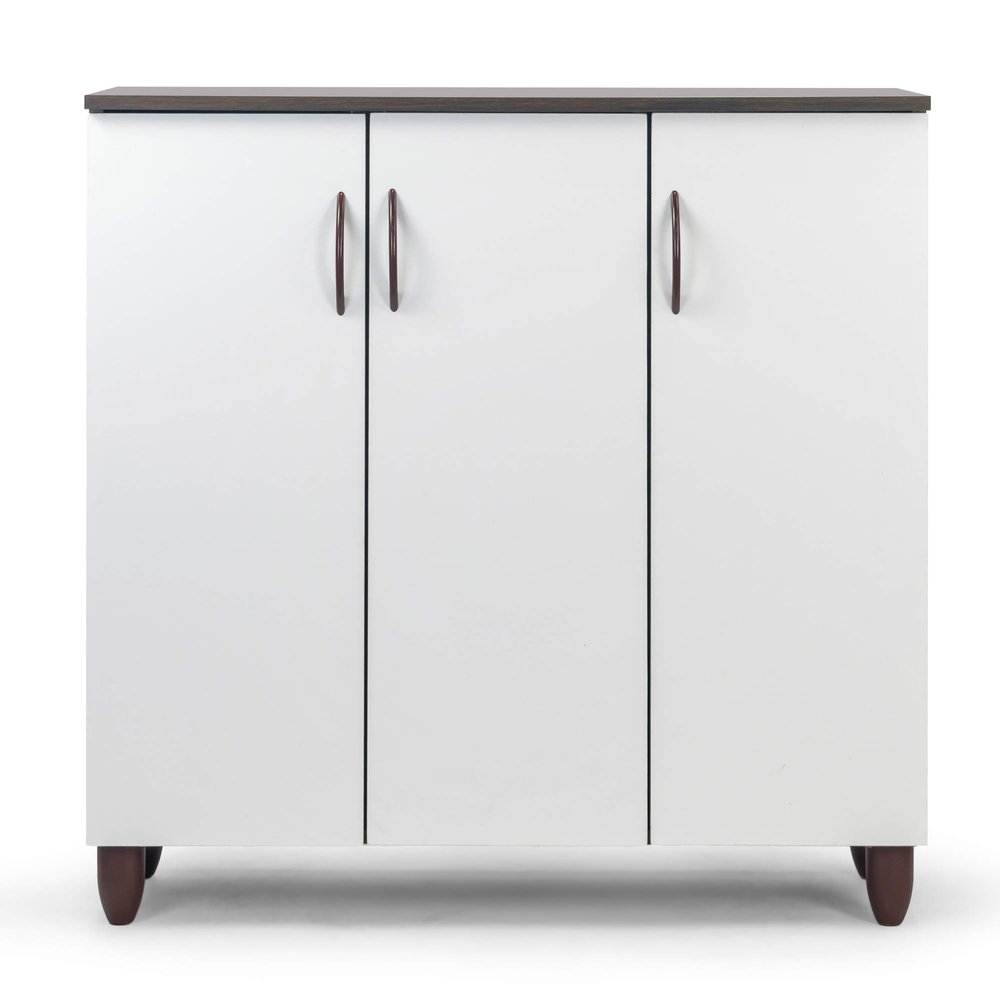 Glamour Home Anthea Three-Door Shoe Cabinet with Four Shelves