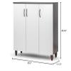 Glamour Home Anthea Three-Door Shoe Cabinet with Four Shelves view 2