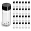 24 Count 4 oz Empty Plastic Jars with Lined Black Caps by SKS Bottle & Packaging, Round Clear Plastic Containers with Lids, Plastic Jars for Lotion, Cream, Ointments, Scrubs, Skin Care view 1