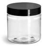 24 Count 4 oz Empty Plastic Jars with Lined Black Caps by SKS Bottle & Packaging, Round Clear Plastic Containers with Lids, Plastic Jars for Lotion, Cream, Ointments, Scrubs, Skin Care view 2