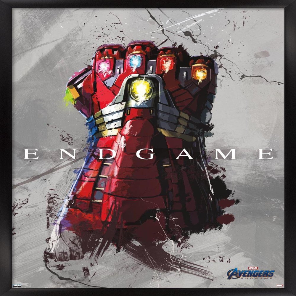 Trends International Marvel Avengers: Endgame - Stark Gauntlet Wall Poster, 14.725" x 22.375", Black Framed Version