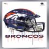 NFL Denver Broncos - Drip Helmet 20 Wall Poster, 34L x 22.4W, Silver Framed Version view 1