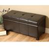 Warehouse of Tiffany Ariel Dark Brown Faux-Leather Storage Bench view 2