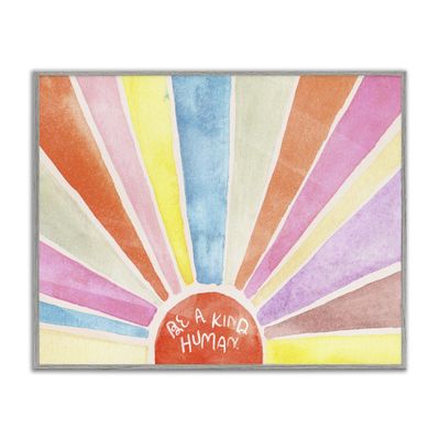 Stupell Industries Be a Kind Human Phrase Rainbow Sunbursts