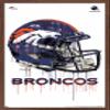 NFL Denver Broncos - Drip Helmet 20 Wall Poster, 22.4L x 14.7W, Mahogany Framed Version view 1