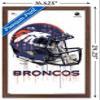 NFL Denver Broncos - Drip Helmet 20 Wall Poster, 22.4L x 14.7W, Mahogany Framed Version view 3