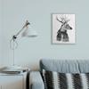 Stupell Industries Reindeer in Scarf Minimal Vintage Portrait, Design by Lettered and Lined Grey Framed Wall Art, 16 x 20, Off- White view 2
