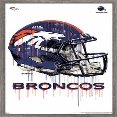 NFL Denver Broncos - Drip Helmet 20 Wall Poster, 22.4L x 14.7W, Barnwood Framed Version
