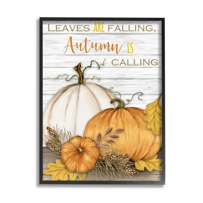 Stupell Industries Leaves Falling Autumn Calling Quote Farm Harvest