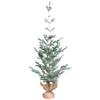 Frosted Slim Pine Artificial Christmas Tree in Burlap Base - 5' - Unlit view 1