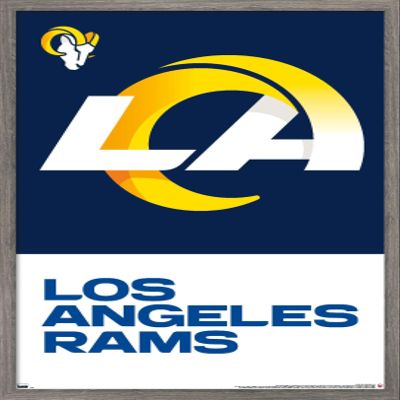 Trends International NFL Los Angeles Rams - Logo 20 Wall Poster, 14.725" x 22.375", Barnwood Framed Version