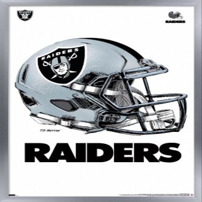 Trends International NFL Las Vegas Raiders - Drip Helmet 20 Wall Poster, 22.375" x 34", Silver Framed Version