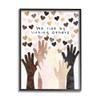 Stupell Industries We Rise by Lifting Others Quote Hands Hearts, Design by Erica Billups Black Framed Wall Art, 11 x 14, White view 1